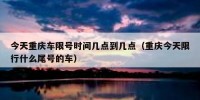今天重庆车限号时间几点到几点（重庆今天限行什么尾号的车）