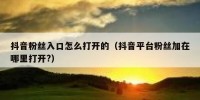 抖音粉丝入口怎么打开的（抖音平台粉丝加在哪里打开?）