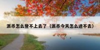 派币怎么登不上去了（派币今天怎么进不去）