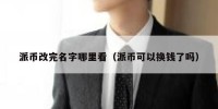 派币改完名字哪里看（派币可以换钱了吗）