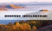 推特如何发推文（推特怎么发推文带话题）