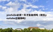 youtube必须一年才能盈利吗（现在youtube还赚钱吗）