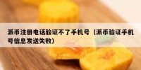 派币注册电话验证不了手机号（派币验证手机号信息发送失败）
