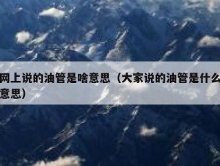 网上说的油管是啥意思（大家说的油管是什么意思）