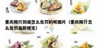重庆限行到底怎么处罚的呢图片（重庆限行怎么处罚最新规定）