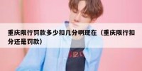 重庆限行罚款多少扣几分啊现在（重庆限行扣分还是罚款）