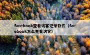 facebook查看访客记录软件（facebook怎么查看访客）