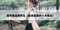 服务器品牌排名（服务器国内十大排名）