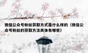 微信公众号粉丝获取方式是什么样的（微信公众号粉丝的获取方法具体有哪些）
