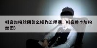 抖音加粉丝团怎么操作流程图（抖音咋个加粉丝团）