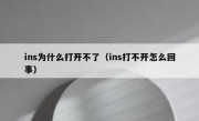 ins为什么打开不了（ins打不开怎么回事）