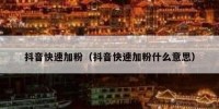 抖音快速加粉（抖音快速加粉什么意思）