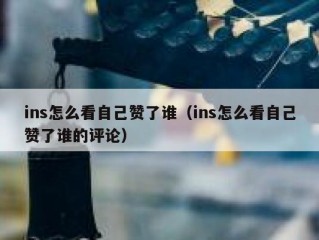 ins怎么看自己赞了谁（ins怎么看自己赞了谁的评论）