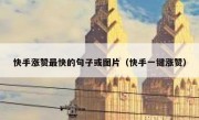 快手涨赞最快的句子或图片（快手一键涨赞）