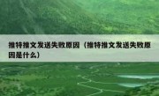 推特推文发送失败原因（推特推文发送失败原因是什么）