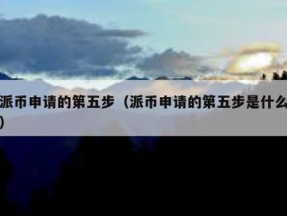 派币申请的第五步（派币申请的第五步是什么）