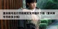 重庆限号出行罚款规定文件图片下载（重庆限号罚款多少钱）