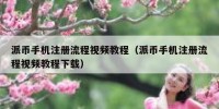 派币手机注册流程视频教程（派币手机注册流程视频教程下载）