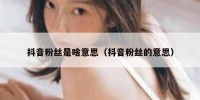 抖音粉丝是啥意思（抖音粉丝的意思）
