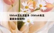 tiktok怎么流量多（tiktok有流量就会变现吗）