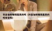 抖音加粉赚钱是真的吗（抖音加粉赚钱是真的吗安全吗）