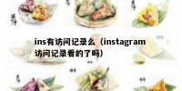 ins有访问记录么（instagram 访问记录看的了吗）