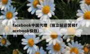 facebook中国代理（独立站运营和facebook投放）