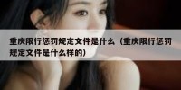 重庆限行惩罚规定文件是什么（重庆限行惩罚规定文件是什么样的）