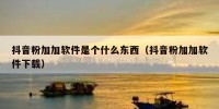 抖音粉加加软件是个什么东西（抖音粉加加软件下载）