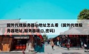 国外代理服务器ip地址怎么看（国外代理服务器地址,服务器端口,密码）