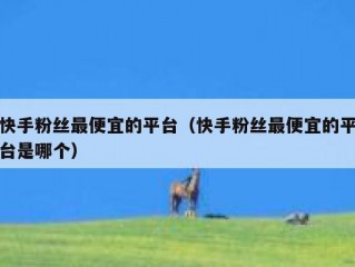 快手粉丝最便宜的平台（快手粉丝最便宜的平台是哪个）