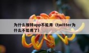 为什么推特app不能用（twitter为什么不能用了）