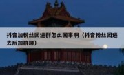 抖音加粉丝团进群怎么回事啊（抖音粉丝团进去后加群聊）