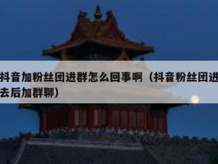 抖音加粉丝团进群怎么回事啊（抖音粉丝团进去后加群聊）