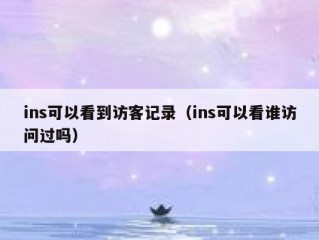 ins可以看到访客记录（ins可以看谁访问过吗）