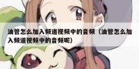 油管怎么加入频道视频中的音频（油管怎么加入频道视频中的音频呢）