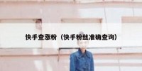 快手查涨粉（快手粉丝准确查询）