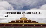 如何使用海外抖音（怎么看国外抖音tiktok）