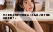 怎么看公众号的粉丝排名（怎么看公众号的粉丝排名第几）