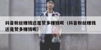 抖音粉丝赚钱还是赞多赚钱呢（抖音粉丝赚钱还是赞多赚钱呢）