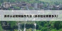 派币认证视频操作方法（派币验证需要多久）