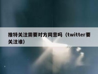 推特关注需要对方同意吗（twitter要关注谁）