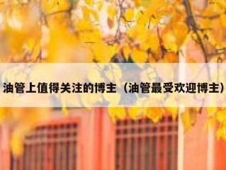 油管上值得关注的博主（油管最受欢迎博主）