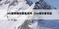 ins视频播放量能买吗（ins播放量收益）