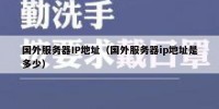 国外服务器IP地址（国外服务器ip地址是多少）