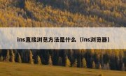 ins直接浏览方法是什么（ins浏览器）