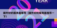 国外好的服务器推荐（国外好的服务器推荐一下）