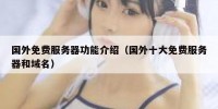 国外免费服务器功能介绍（国外十大免费服务器和域名）