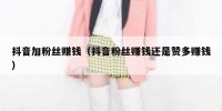 抖音加粉丝赚钱（抖音粉丝赚钱还是赞多赚钱）
