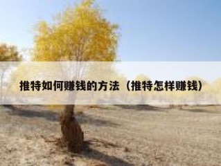 推特如何赚钱的方法（推特怎样赚钱）